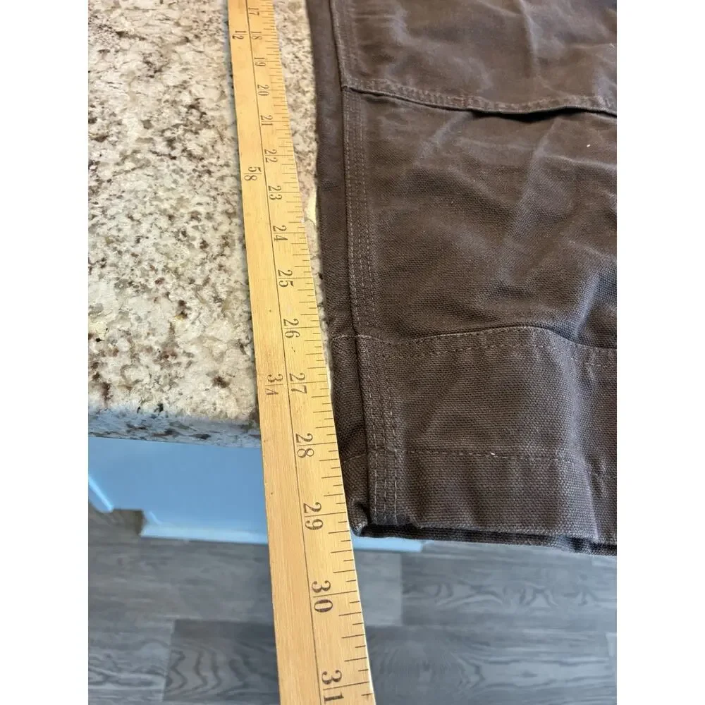 Carhartt Mens Iconic R01 Relaxed Fit Duck Bib Overalls Dark Brown Size 34X32 - Picture 7 of 8